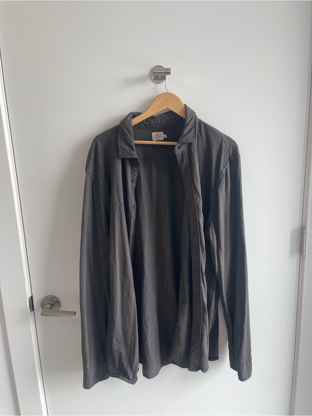 Faherty Grey Button-Up Shirt